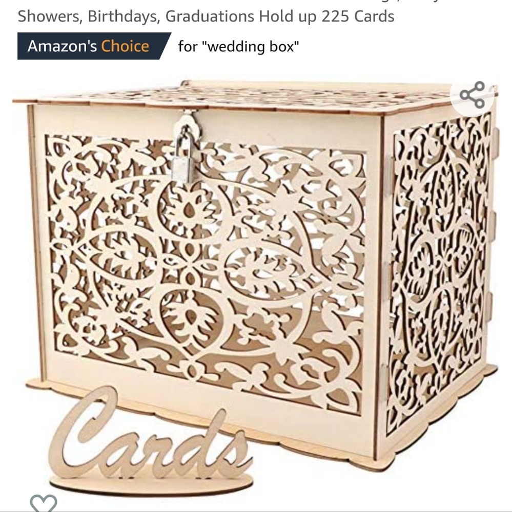 Wedding card box. Wood. Paintable